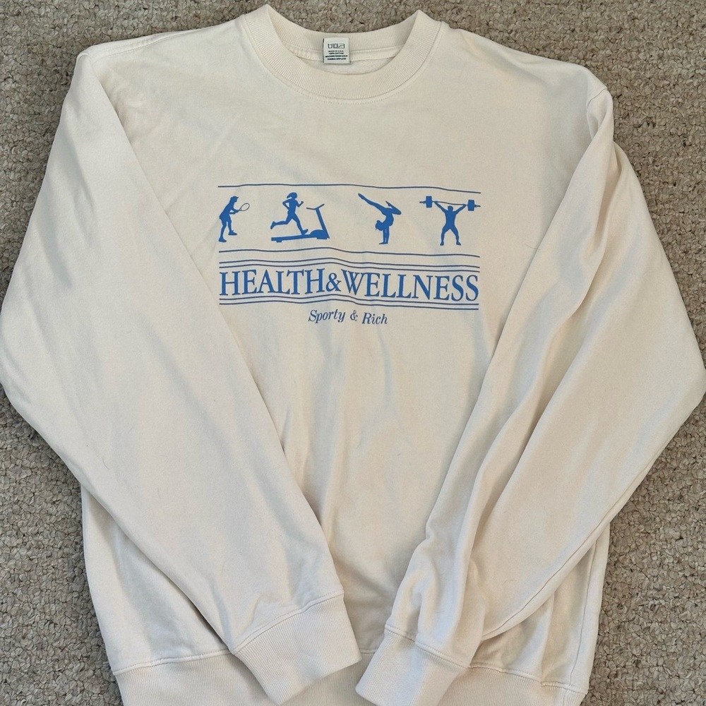 Sporty & Rich- Health and Wellness Sweater |Cream